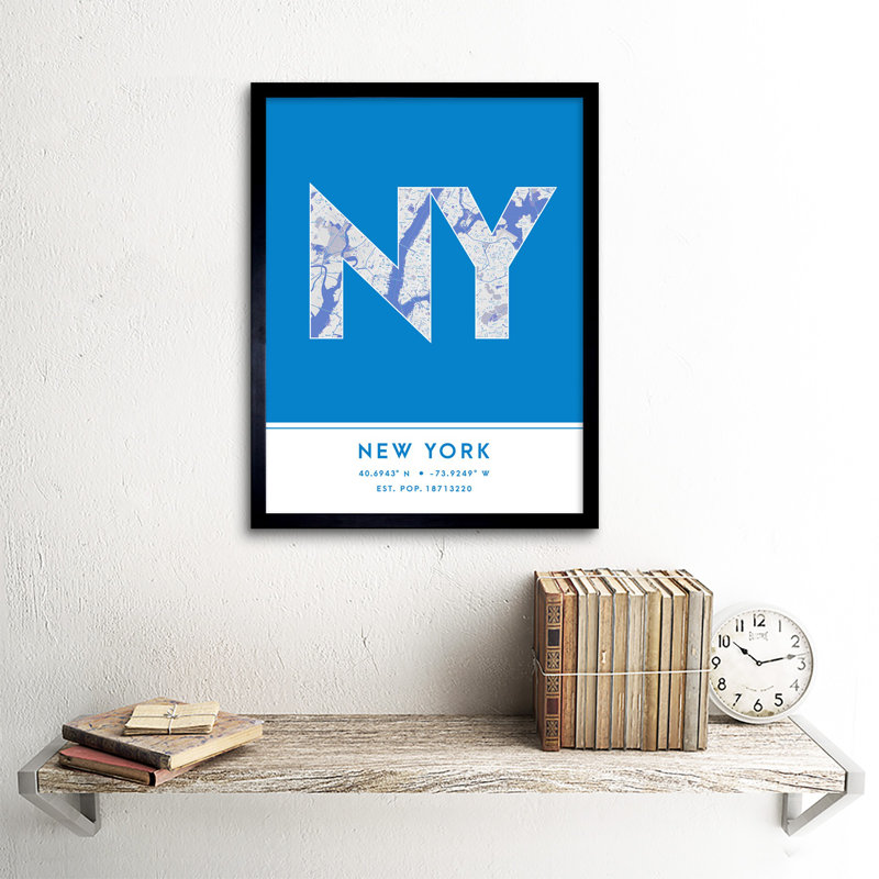 New York NYC United States City - Single Picture Frame Typography