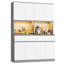 75" Large Wood Kitchen Pantry With Microwave Shelf And Led Lights -1892278118