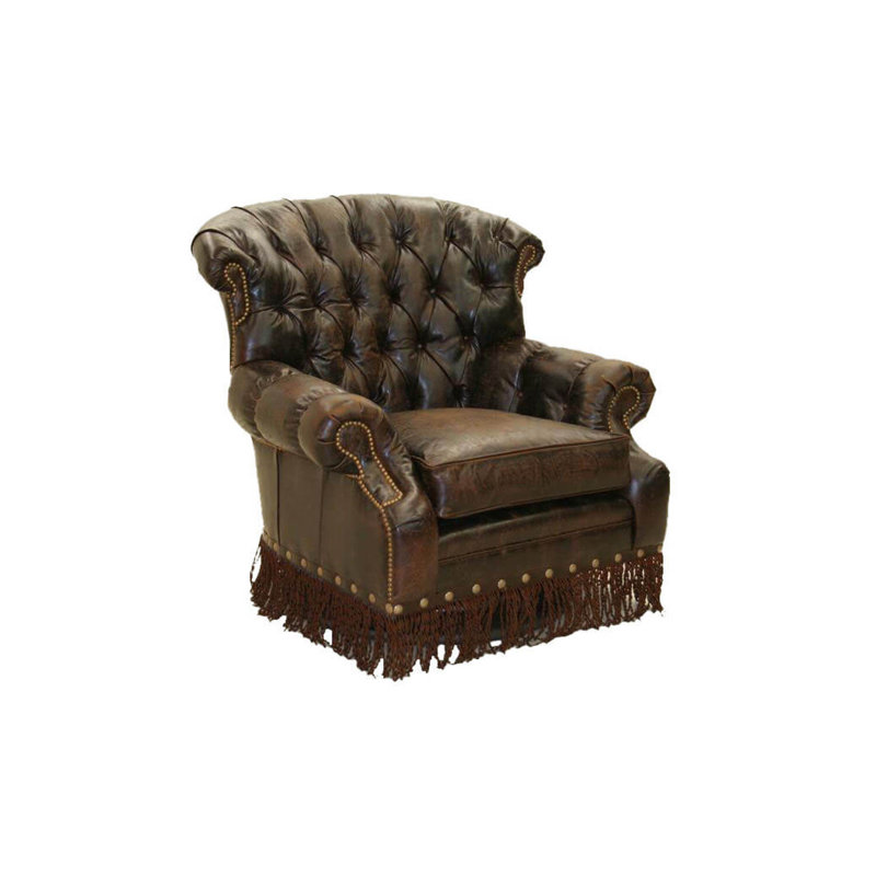 Leather Armchair, Bristol 5410, French Dark Chocolate, Old Gold E