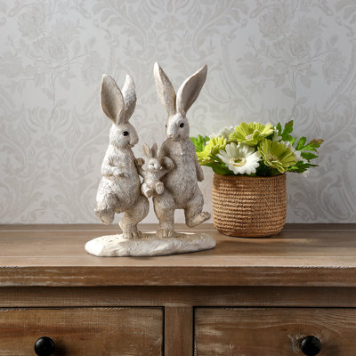 Famille de lapins 12,5 po en résine