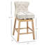2 tabourets de bar rembourrés, couleur crème, siège d'une hauteur de 30 po, pivotant à 180 °, pieds en bois d'hévéa, tabourets de 2 chaises de hauteur, rembourrés et