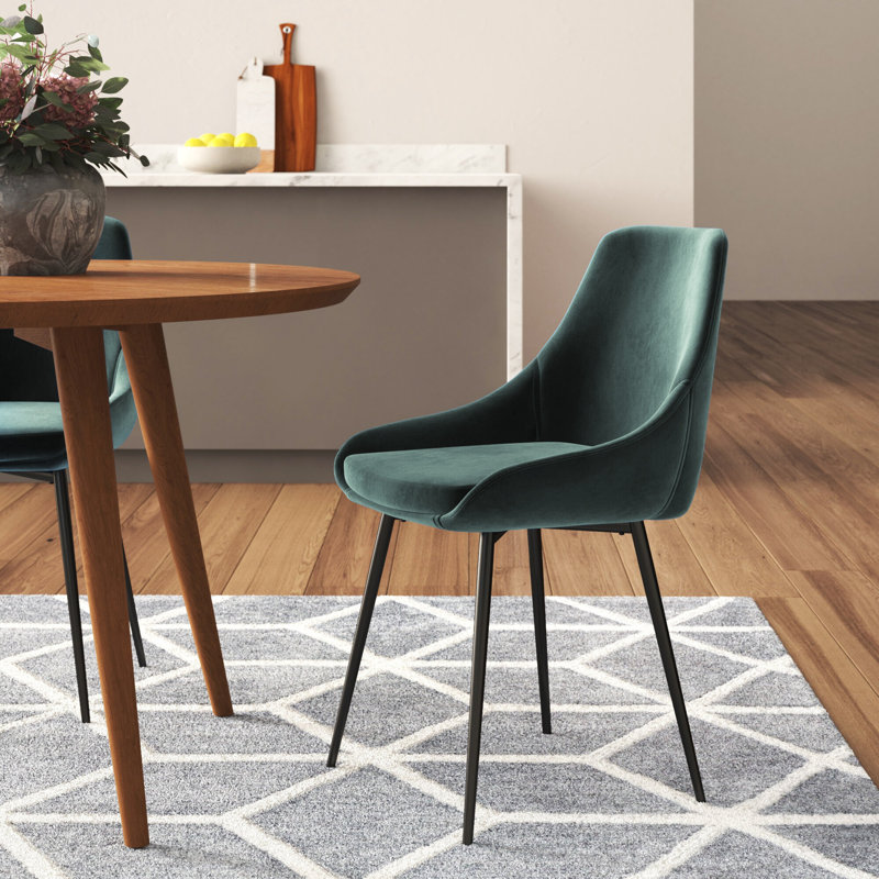 Chaise d'appoint rembourrée en velours Veronica, Vert