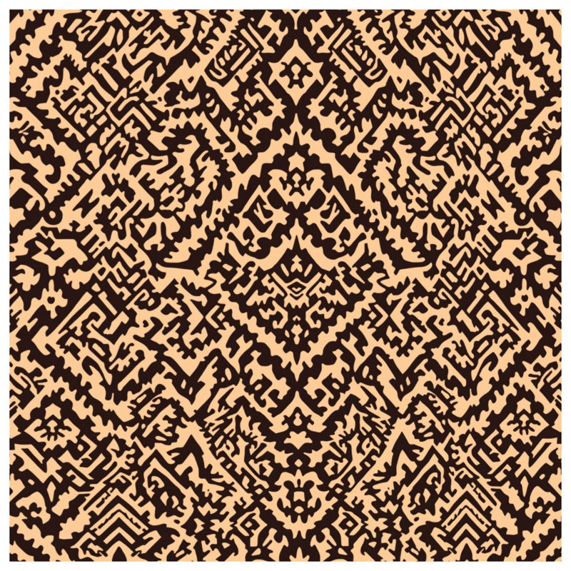 Intricate Brown Beige Pattern Blankets, 60in W x 80in H