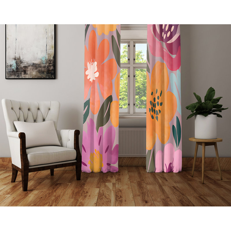 Paire de rideaux semi-transparents en polyester Danique, L 20 po x L 52 po