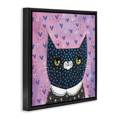 Art mural sur toile flottant à motif de chat fantaisiste par Melissa Averinos
