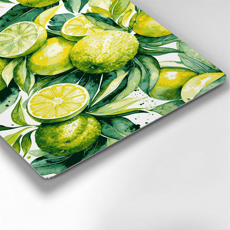 Art mural en métal beige Fruit Sudachi, H 11 po x l 14 po