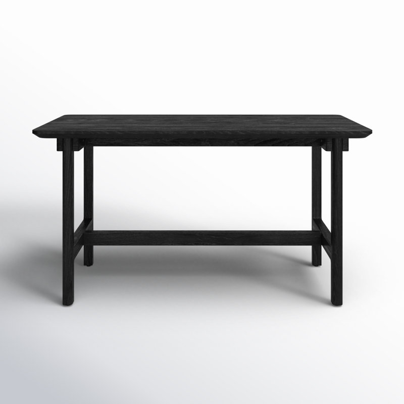 Dawn 66.93'' Teak Outdoor Bar Table, Black