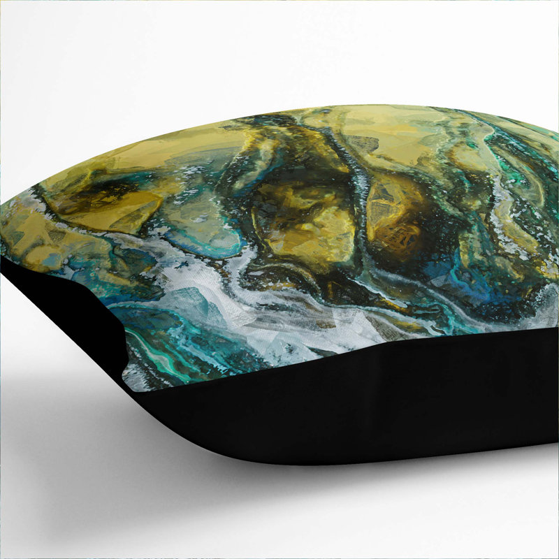 Abstract Square Cushion, 55cm H x 55cm W x 20cm D, Black