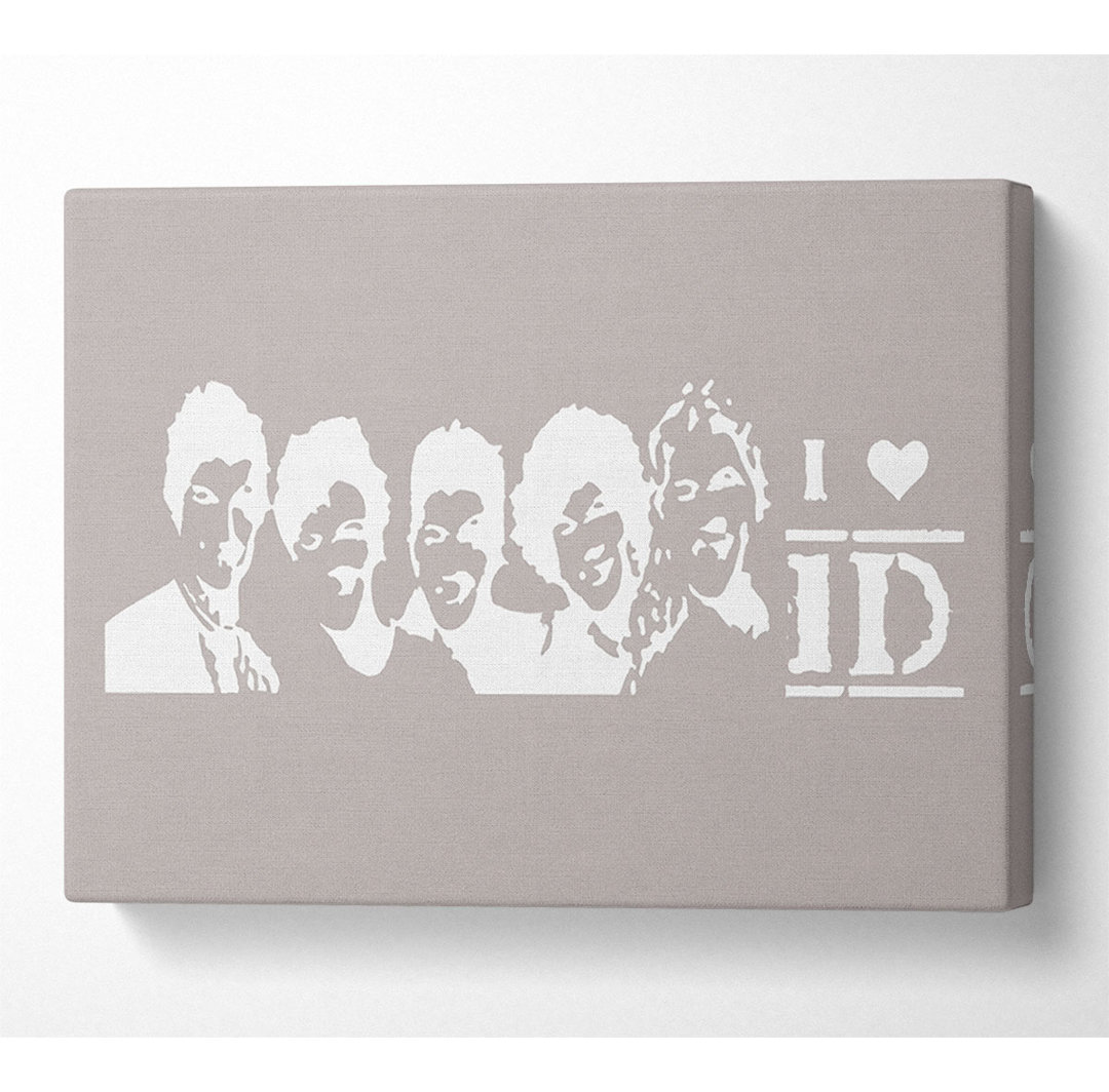 Musik-Zitat I Love 1 Direction Beige - Leinwand-Kunstdrucke auf Leinwand