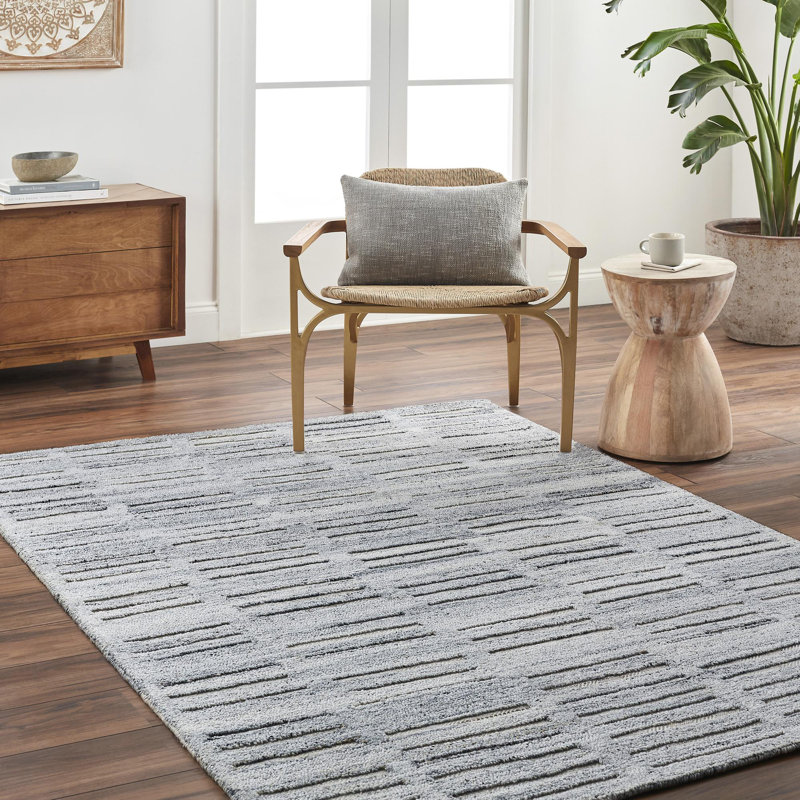 Calgary Hand Tufted Area Rug in Cream, Runner 2'6" x 8'