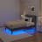 Twin Size Bed Frame Set Of 2 LED Lights Headboard With Charging Station And USB Port Twin Platform Bed Wood Slats Support No Box Spring Needed-334389159