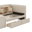 Twin Size Upholstered Daybed With Drawers, Shelves & Side Table-1031567314