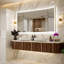 Miroir mural de salle de bain 66 po x 36 po à 3 lumières rétro-éclairées et éclairées à l'avant, 3 lumières à intensité variable