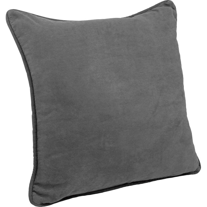 Jacquard Microsuede Reversible Throw Pillow, Gray