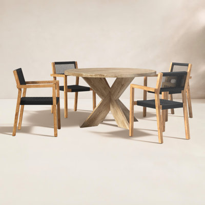 Beardall 51" Teak Patio Dining Set