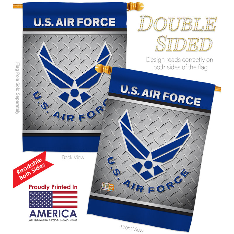 Ensemble de 2 faces en polyester décoratif 2 faces 40 x 28 po us air force impressions ensemble de drapeaux de maison