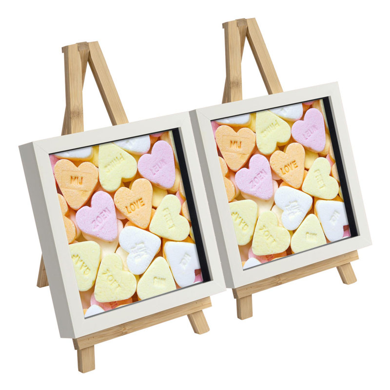 White Glass Shadow Box Picture Frame - Frames Included: 3