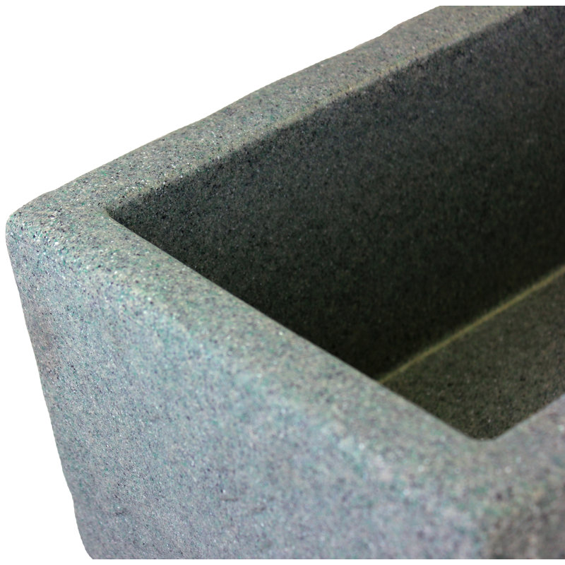 Boîte à fleurs en plastique Myra, Granit vert jade