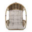 Chaise suspendue avec forme de panier confortable, coussin en tissu aquatique, structure en métal, profondeur de 25 po, longueur de chaîne de 12 po