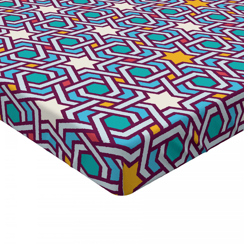 Microfiber Geometric Fitted Sheet, Full Fitted Sheet