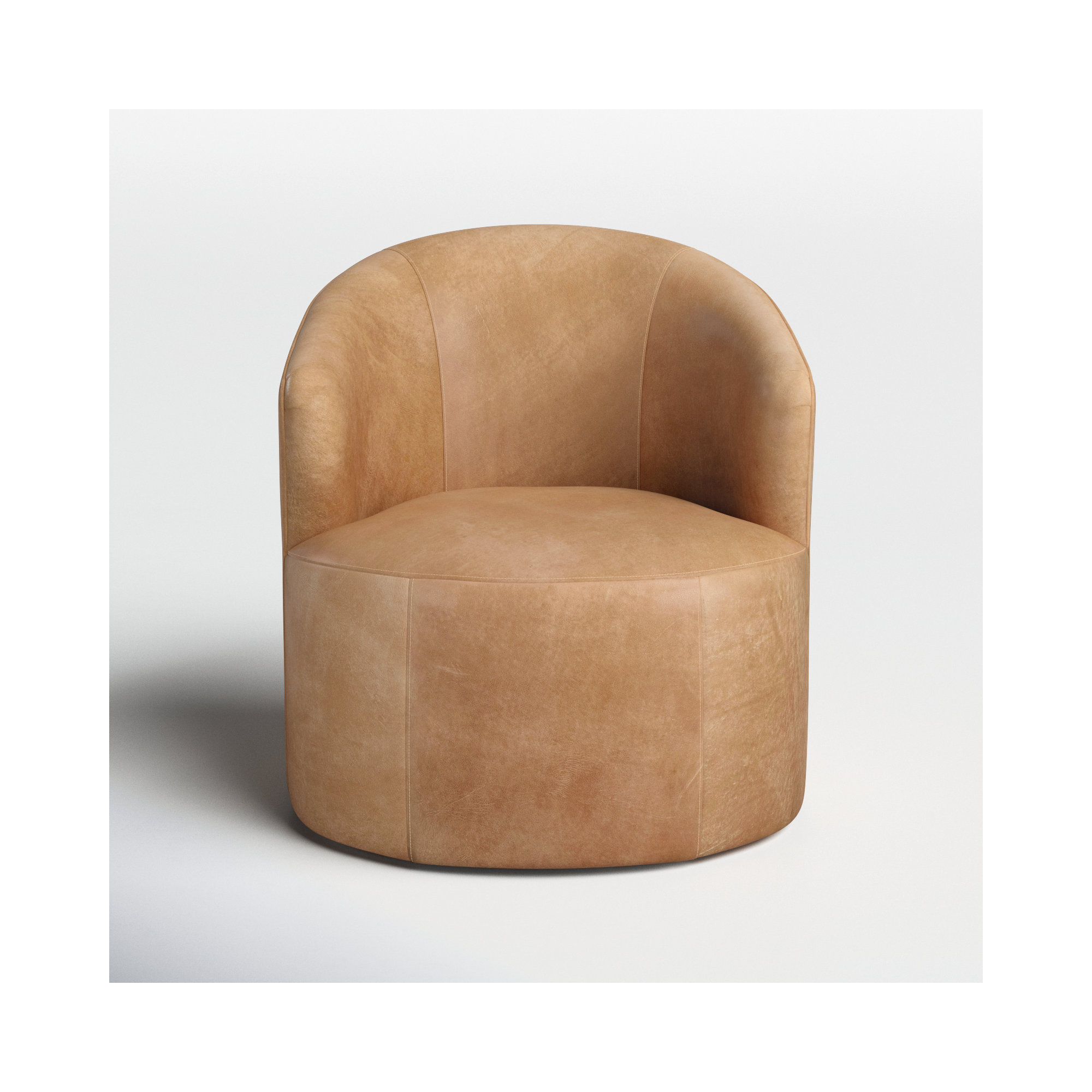 Deryn Genuine Leather Swivel Barrel Chair, Stallone Aztec Sunrise Genuine Leather