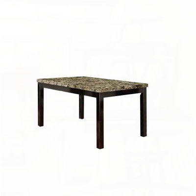 Dining Table with Faux Marble Top and Birch Veneer