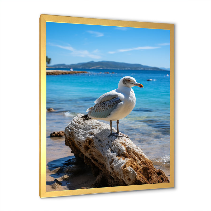 «Seagull Costal Horizon II», reproduction sur toile, H 32 po x l 16 po x P 1 po, Encadrement doré