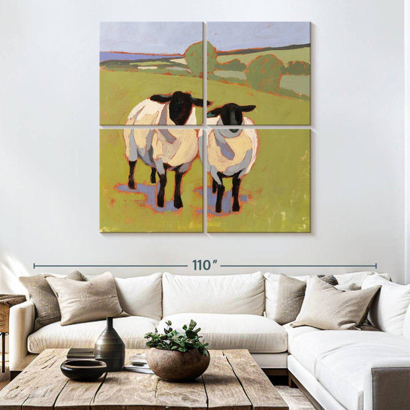 Brampt Suffolk Sheep I, 74" H x 74" W