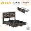 Base de lit grand avec 4 tiroirs Oceant Farmhouse, noir-105504775-105504779