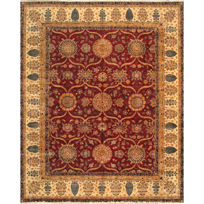 Tapis rouge / ivoire Agra