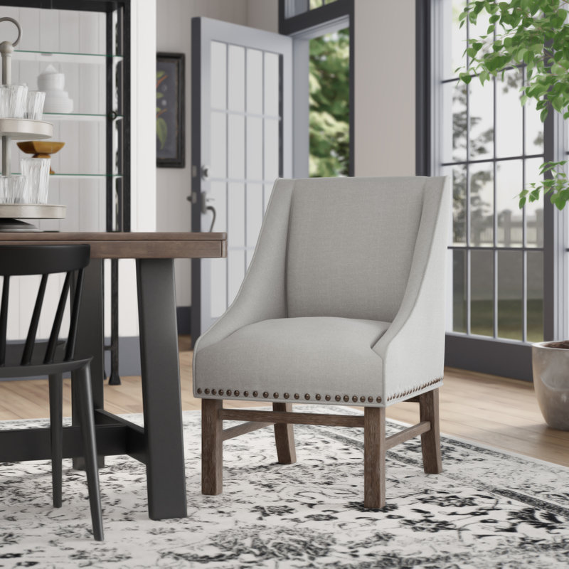Chaise parsons rembourrée Wokeham, Gris argenté, 1