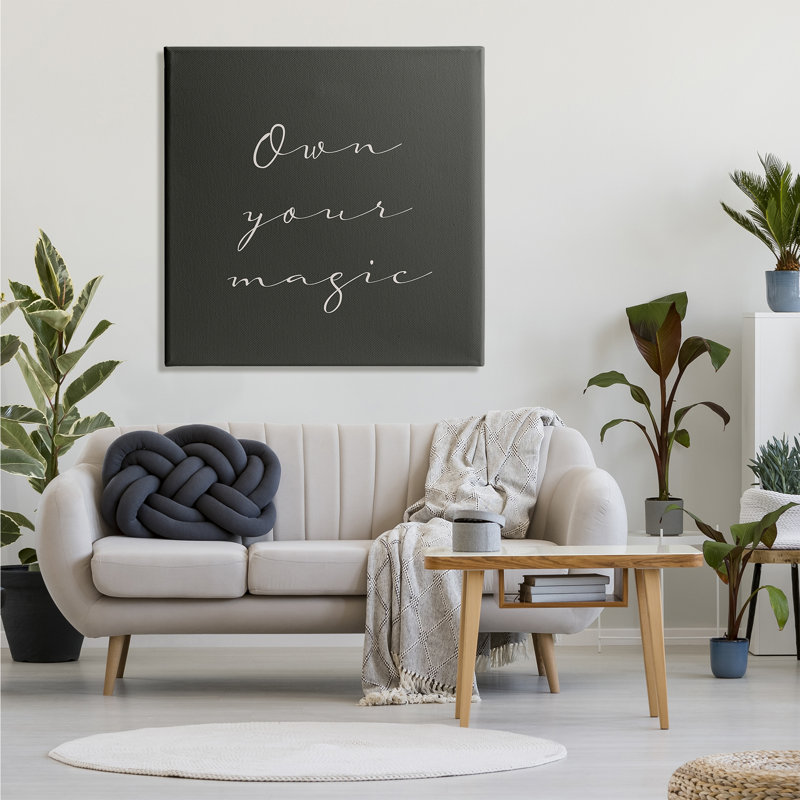 «Owners Your Magic» par Birch & Ink - Art textuel, Giclée encadrée noir minuit, H 24 po x l 24 po