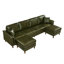 Canapé d'angle en forme de U vert foncé moderne avec poufs de rangement, en cuir PU respirant, idéal pour la maison familiale.-1902389367