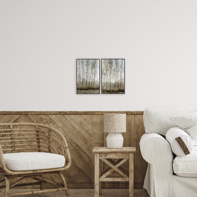 Ensemble de 2 giclées encadrées Woodland avec lumière naturelle, design par Tim Ottoole, H 18 po x l 24 po