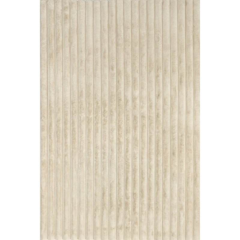 Kai SuperiorWash Stripe Faux Rabbit Machine Washable Area Rug, Rectangle 5' x 8'