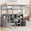 Lit mezzanine simple avec tablettes de rangement-111782782