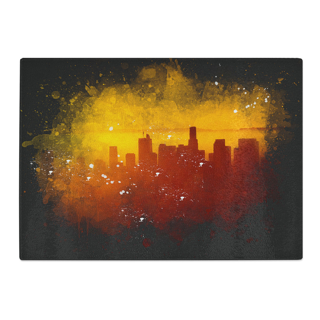 Tempered Glass Downtown Los Angeles at Sunset Chopping Board