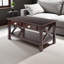 Table basse à 2 tiroirs avec tablette au fini cappuccino Aiyana, H 17,87 po x l 36,78 po x P 20,87 po
