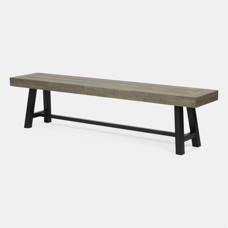 Banc en bois gris - Polyvalent pour différents styles d'espaces extérieurs aménagés, élégant et