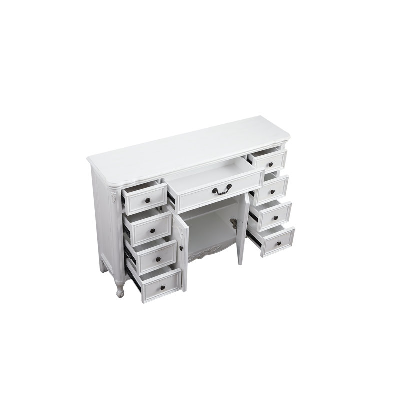 Commode d'appoint 9 tiroirs COSMO, Blanc antique