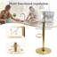Upholstered Adjustable Height Counter Stool with Metal Frame-1067796060