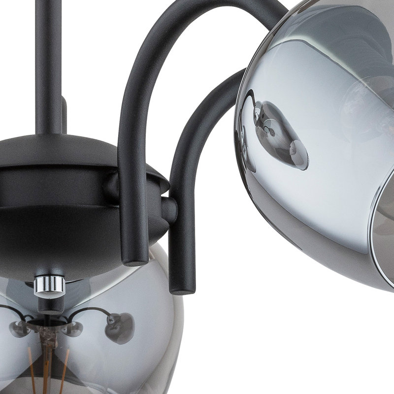 Dickerson 5 - Light Shaded Chandelier, Chrome, Graphite
