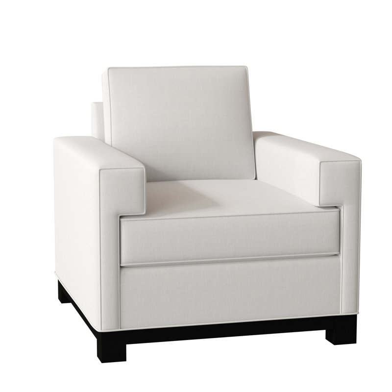 Fauteuil de 38 po de largeur Grace, Blanc d'Irlande, Noyer, Plumes et duvet