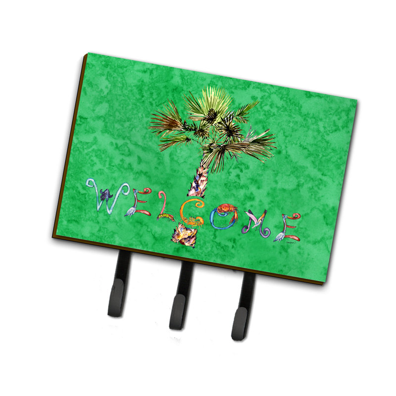 Organisateur de clés mural Welcome Palm Tree avec crochets à clés