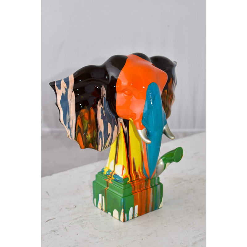 Ernestene Elephant Ears Modern Looking Multicolored Resin Statue Size: 11" x 7" x 11"H