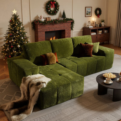 Alcala Boneless L-Shaped Plush Upholstered Comfy Cloud Sectional Sofa