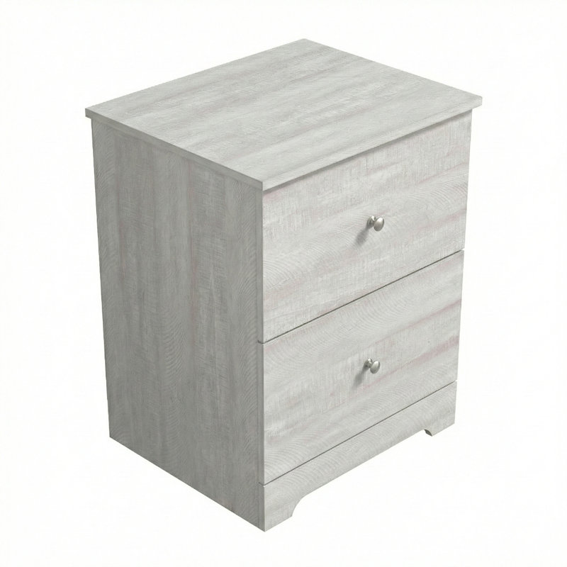 Table de chevet moderne à 2 tiroirs 23,7 po Blaklee, Chêne gris cendré, Individuel