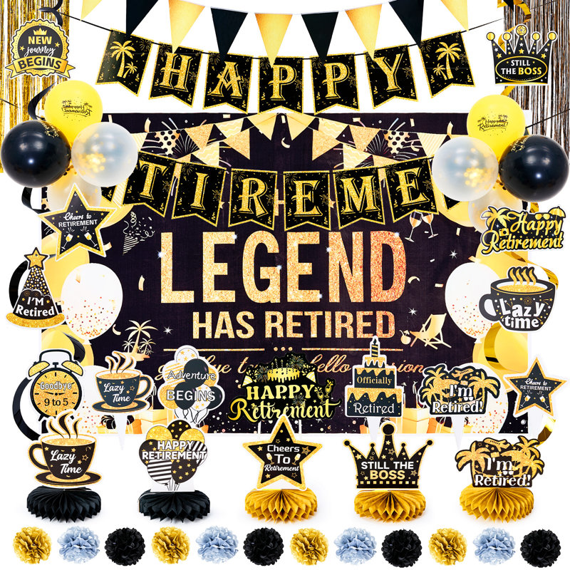 Ensemble de 101 décorations de fête pour la retraite, ensemble de retraite Happy