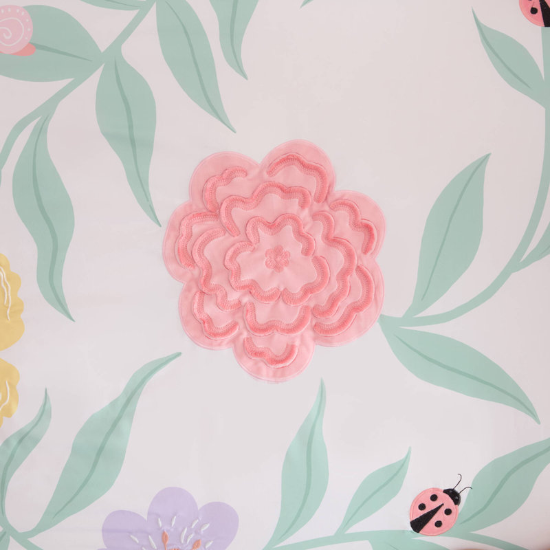 Ensemble de couette florale 4 pièces, Lit simple
