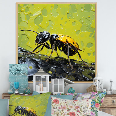 Neon Pioneers Yellow Black Ant sur toile